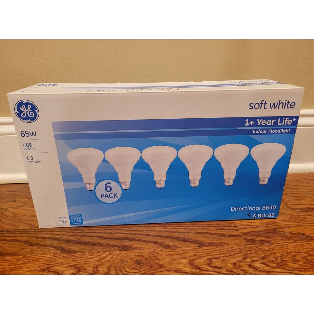 5 PACK GE OLD STYLE 65W BR30 Soft White Indoor Flood Light Bulbs Watt